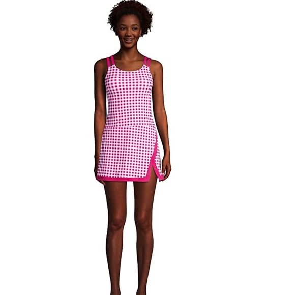 NWOT Lands' End Women's Tummy Control Padded Swim Dress One Piece 4 $85 4C234 - Picture 5 of 5